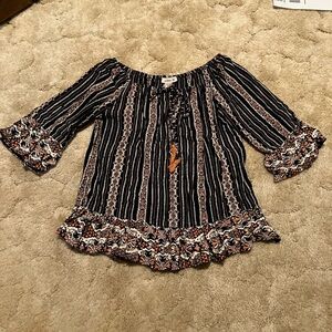 Women's Striped Off-Shoulder Blouse